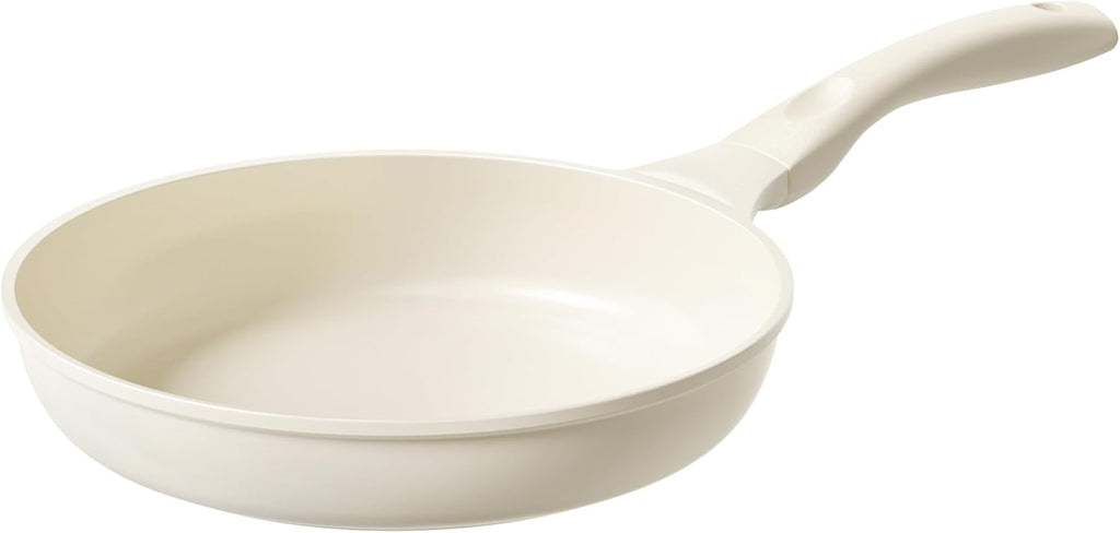 Ceramic Pan Nonstick, Nonstick Frying Pan, Large Fry Pans,  & -Free, Non-Toxic, Induction Compatible Pans, Ergonomic Handles, Suitable for All Stove, Beige White, 11"