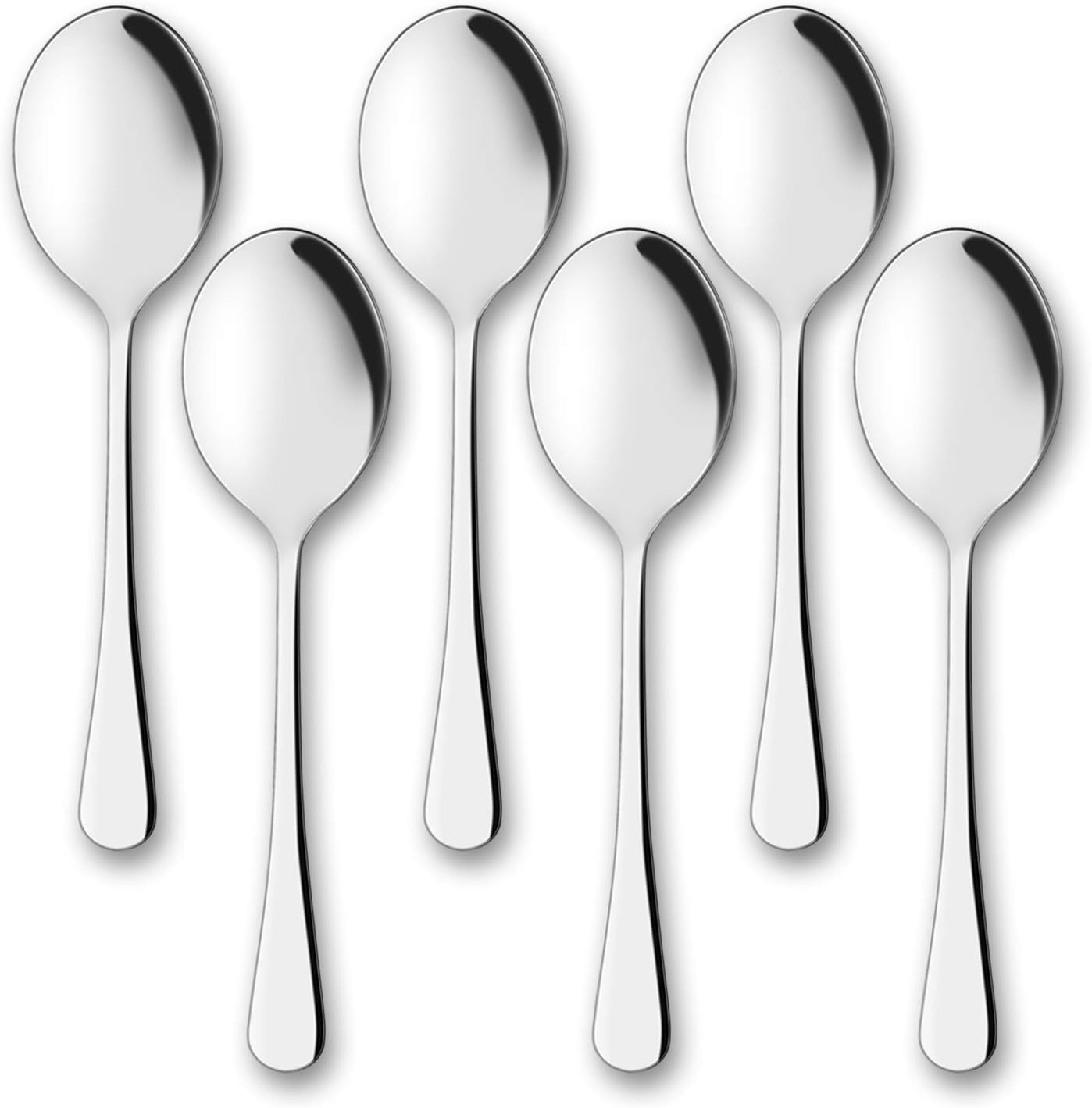 Serving Spoons,  6 Pieces X-Large 9.8 Inches Stainless Steel Serving Spoon Catering Spoons Solid Serving Utensils Big Ladle Tablespoons for Buffet Banquet Flatware Kitchen Basics Serving