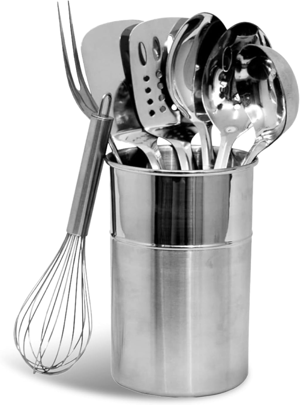 8 Piece Stainless Steel Kitchen Utensils Set with Utensil Holder
