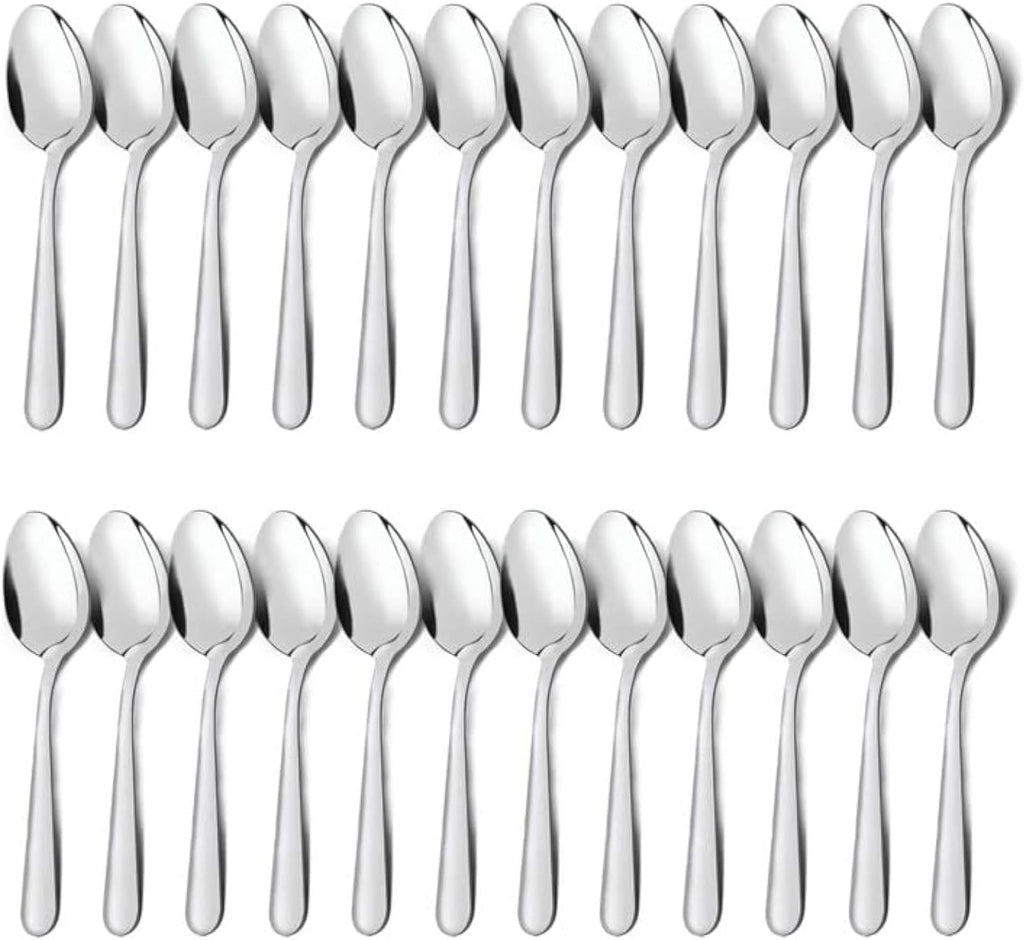 24-Piece Dinner Spoons Set (6.7 inch),  Stainless Steel Spoons silverware, Dessert Spoon, Tablespoon, Silverware Spoons Only for Home, Kitchen or Restaurant - Mirror Polished, Dishwasher Safe