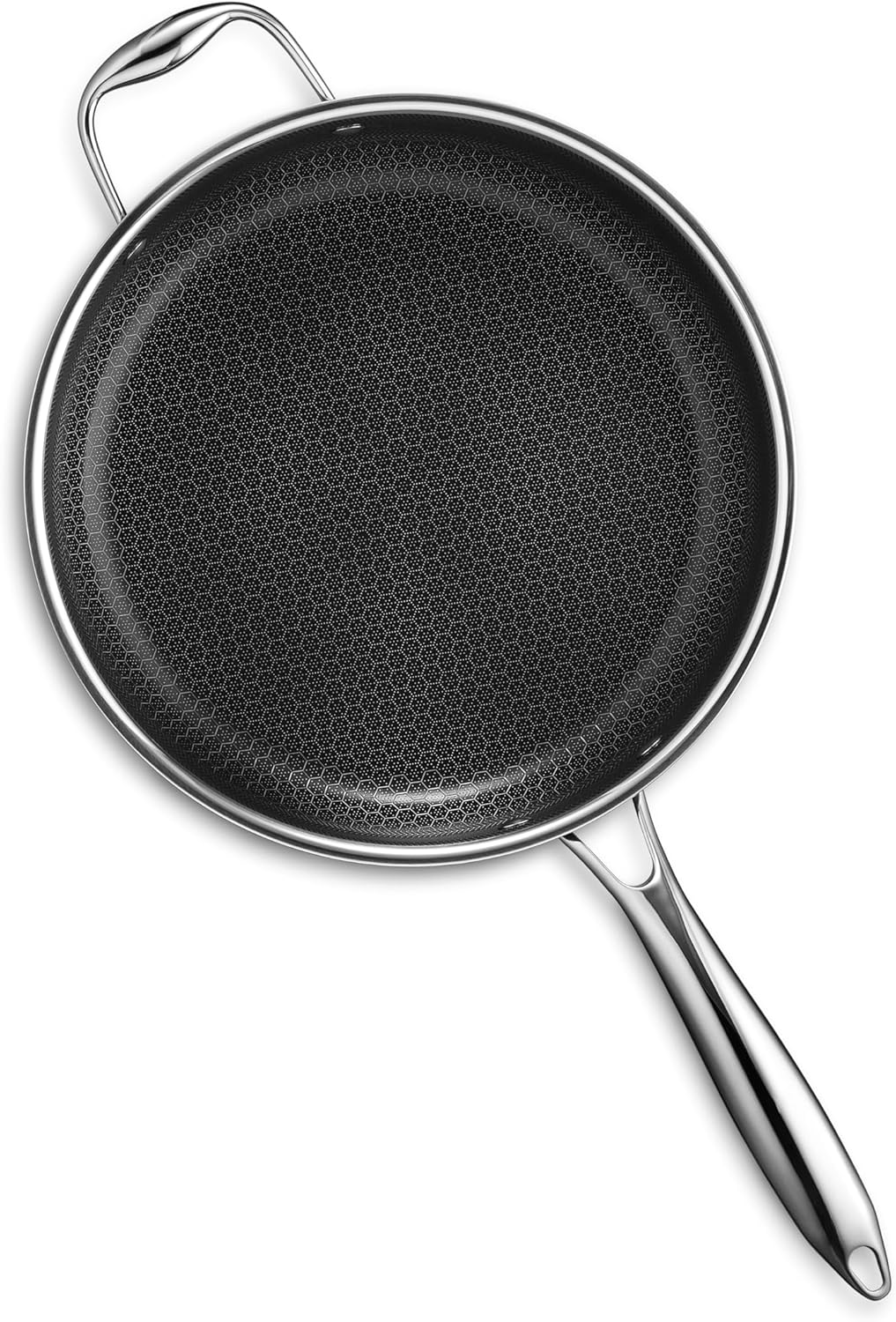 Hybrid Nonstick 3.3 Qt Deep Sauté Pan and Lid, Dishwasher and Oven-Safe, Induction Ready, Compatible with All Cooktops